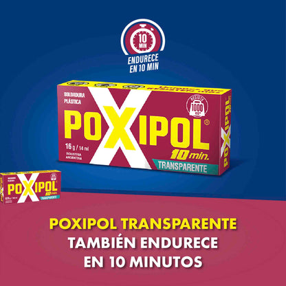 Adhesivo Soldadura Plástica Transparente Poxipol 14 ml – Unión Fuerte y Duradera en Minutos POXIPOL- Dermocosmetica_belleza_online