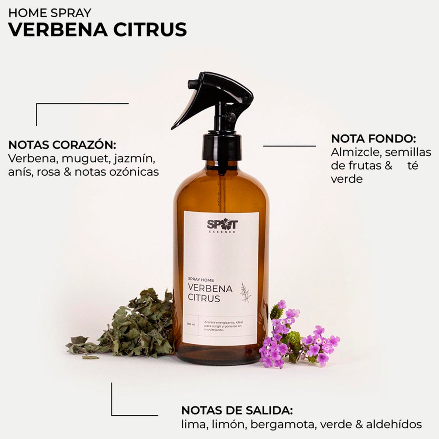 Aromatizador de Telas y Ambientes Spot Essence Verbena Citrus 500ml Spray Home