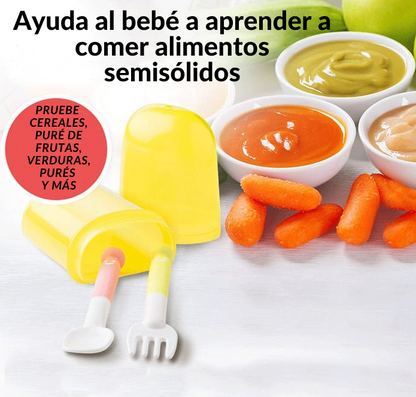 Pigeon Set Cuchara y Tenedor Paso 2 + Estuche Pigeon- Dermocosmetica_belleza_online