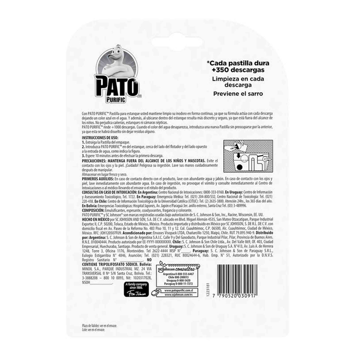 Bloque Para WC Marina Pato Purific X3 Limpieza y Fragancia Duradera