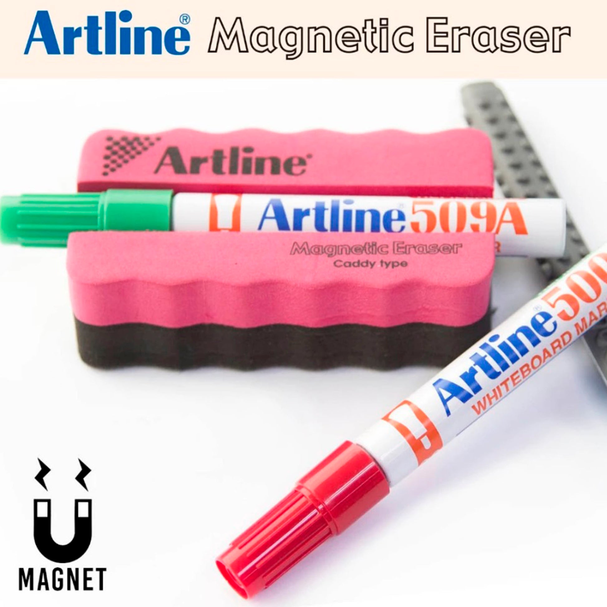 Borrador Magnético Artline con Soporte para Plumón – Práctico, Ergonómico y Siempre a Mano Artline- Dermocosmetica_belleza_online