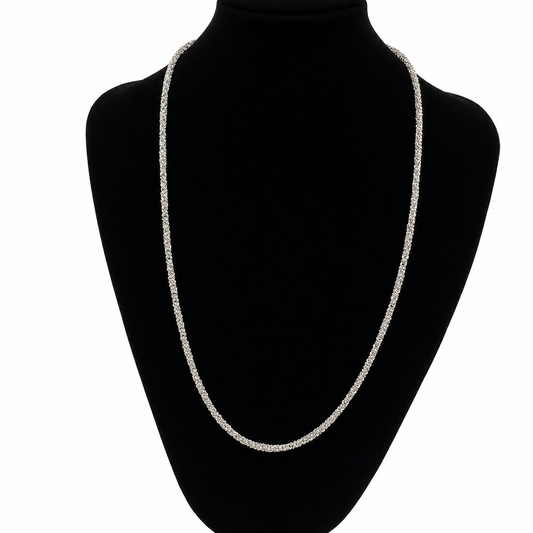 Cadena de Plata 925 Unisex Tejido Cilíndrico 58cm 15,26g