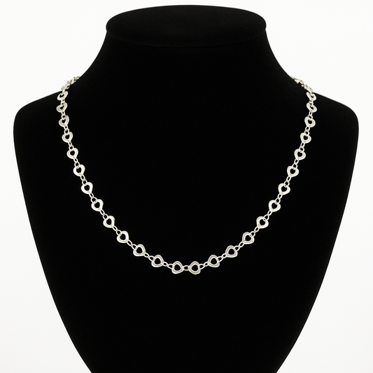 Collar de Plata 925 con Corazones Entrelazados – 52 cm, 10,82 g, 4 mm IMAGEN FUTURA- Dermocosmetica_belleza_online