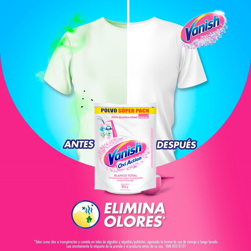 Vanish Oxi Action Blanco Total Recarga 850 Grs