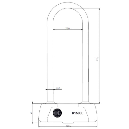 Candado Bicicleta U Lock Odis Bike K1500L 2 Llaves Mapa
