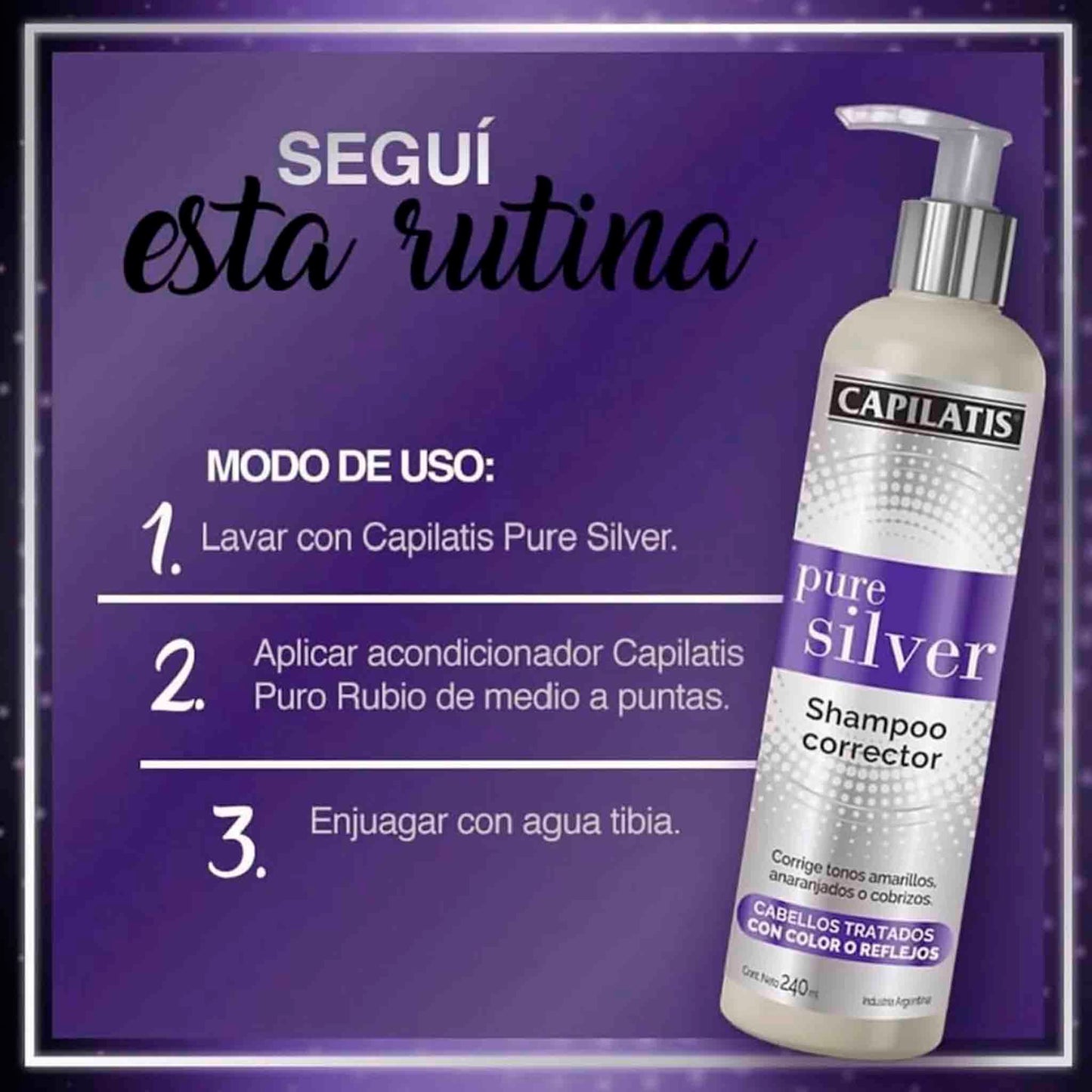 Capilatis Pure Silver Shampoo 240ml – Efecto Desamarillador