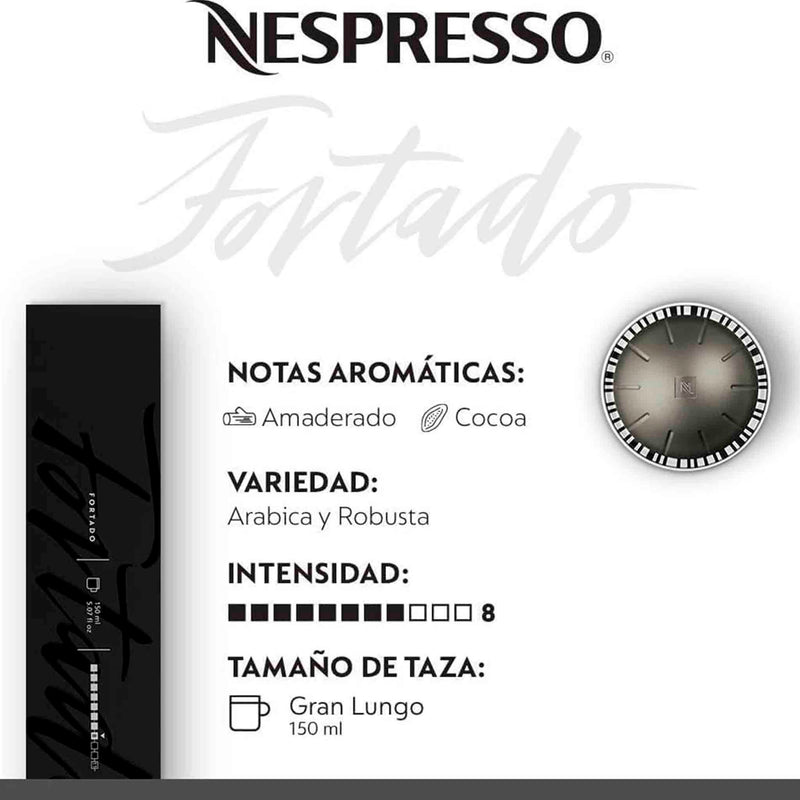 Cápsulas de Café Nespresso Vertuo Gran Lungo Fortado – 10 Unidades