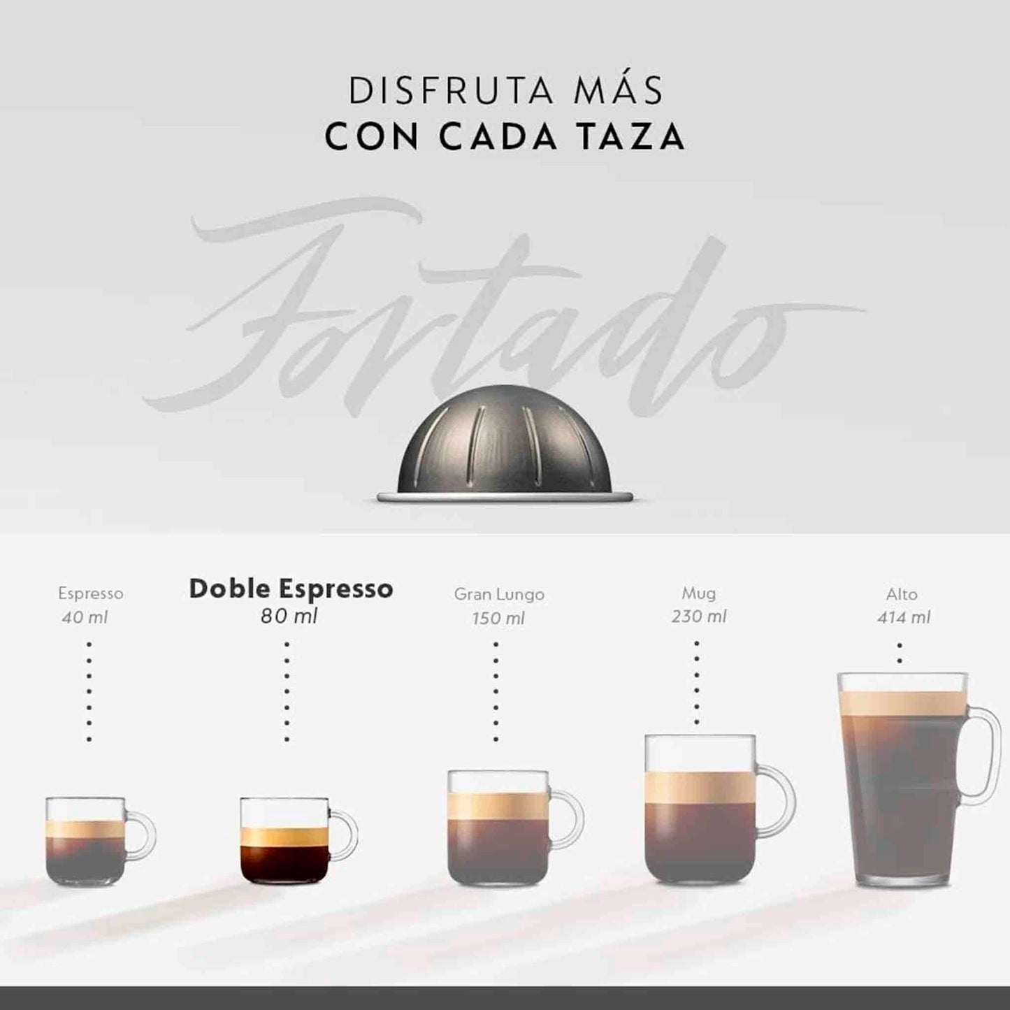 Cápsulas de Café Nespresso Vertuo Gran Lungo Fortado – 10 Unidades