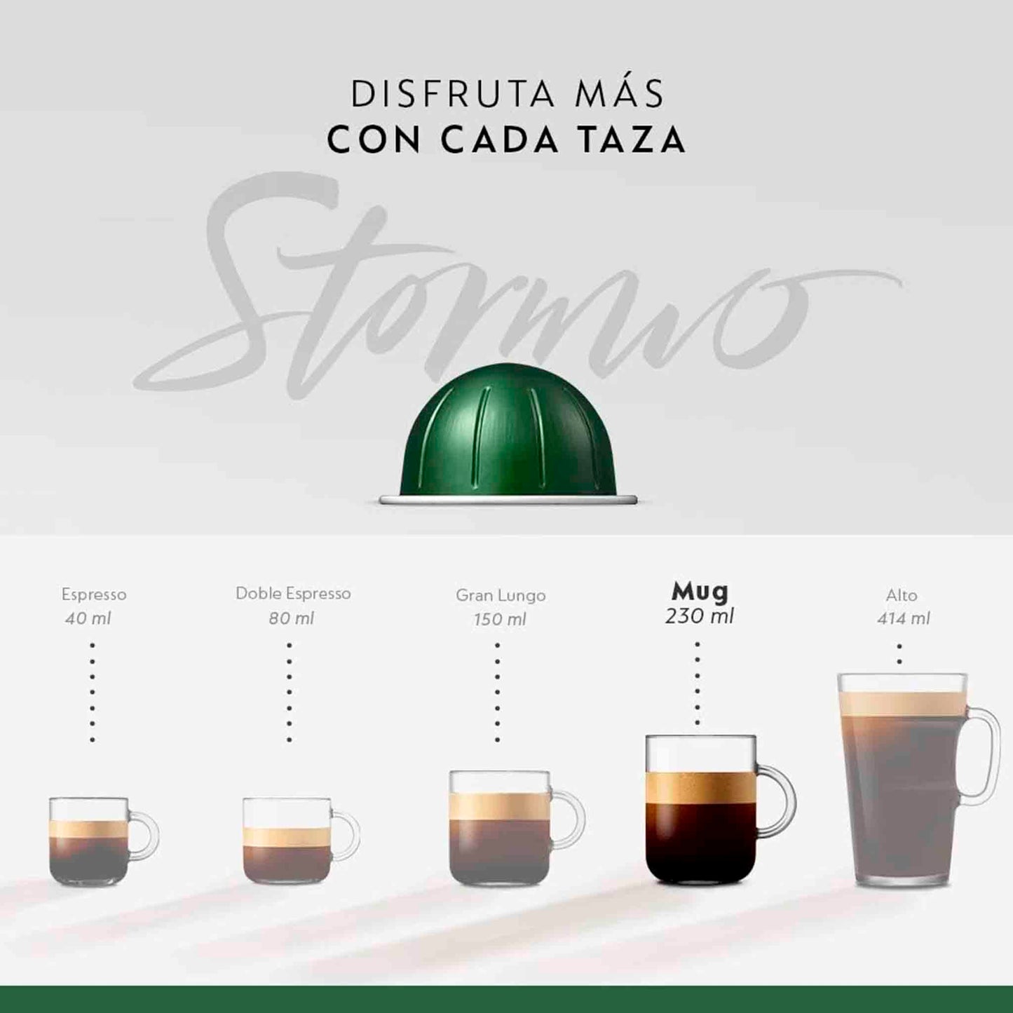 Cápsulas de Café Nespresso Vertuo Stormio – 10 Unidades