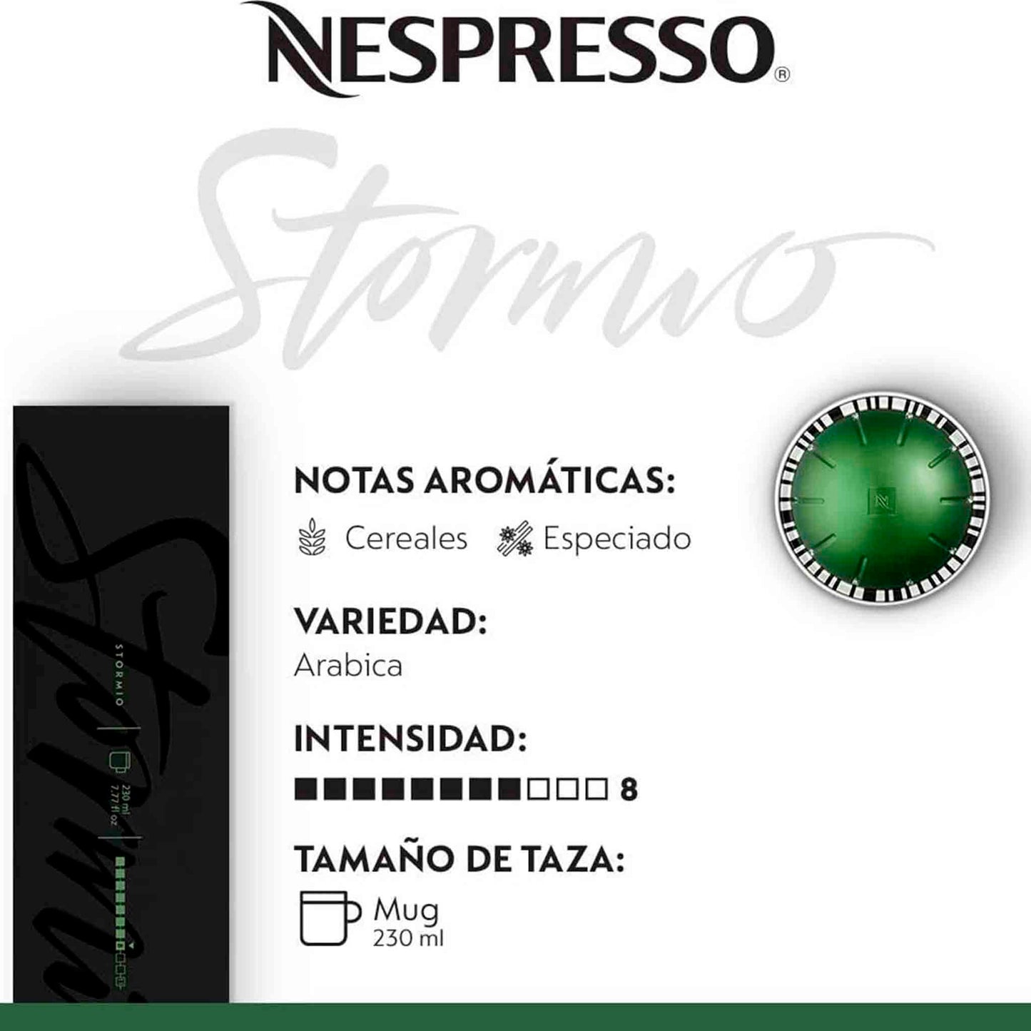 Cápsulas de Café Nespresso Vertuo Stormio – 10 Unidades