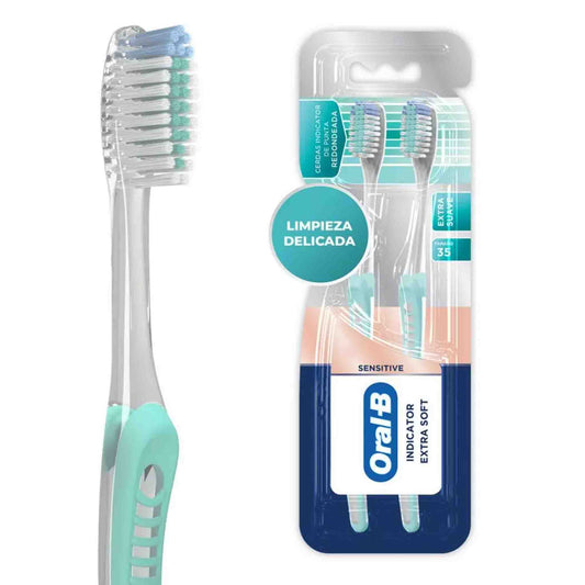 Cepillo Dental Sensitive Indicator Extra Soft 2 Un Oral-B