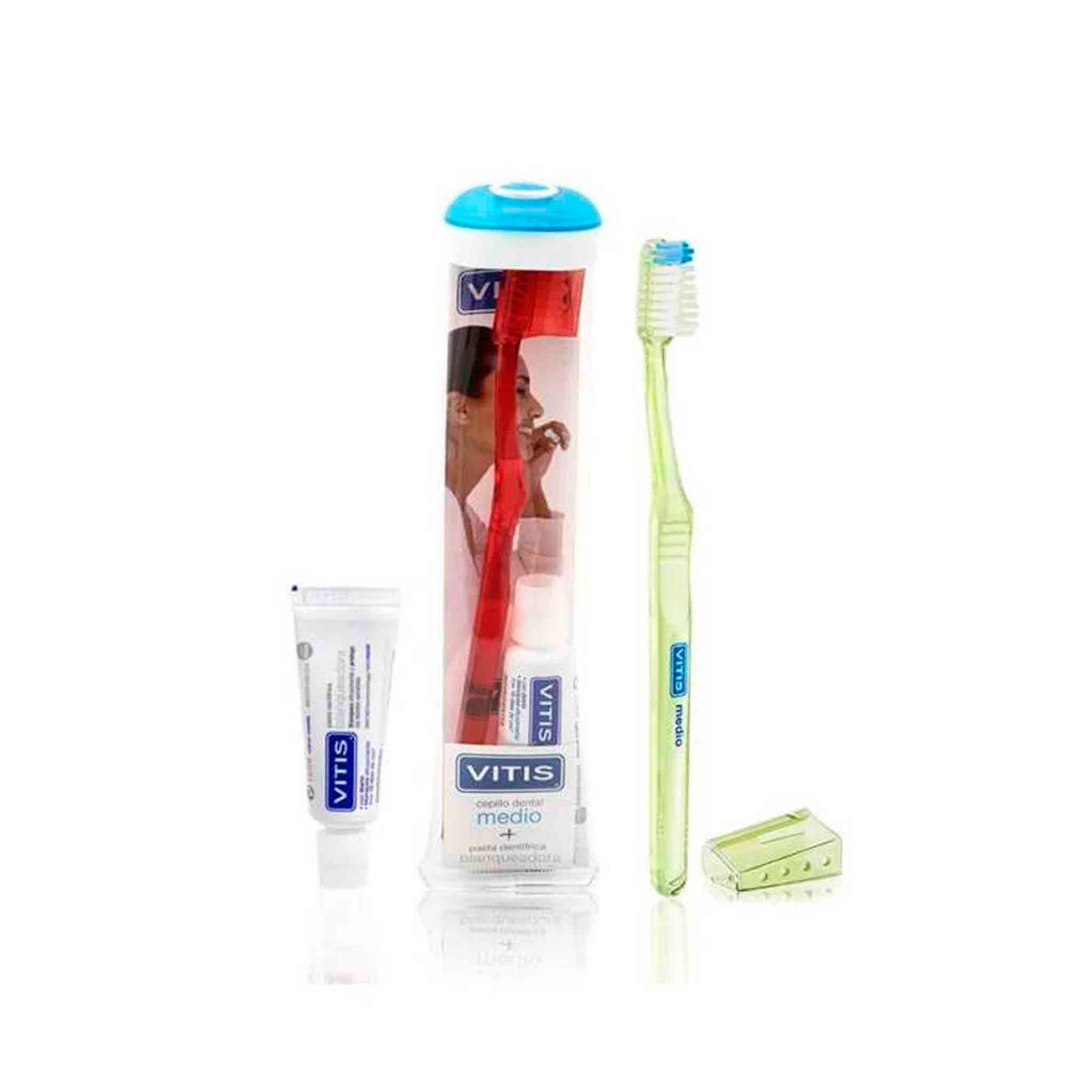 Cepillo Dental Vitis Medio + Mini Pasta 15 ml VITIS- Dermocosmetica_belleza_online