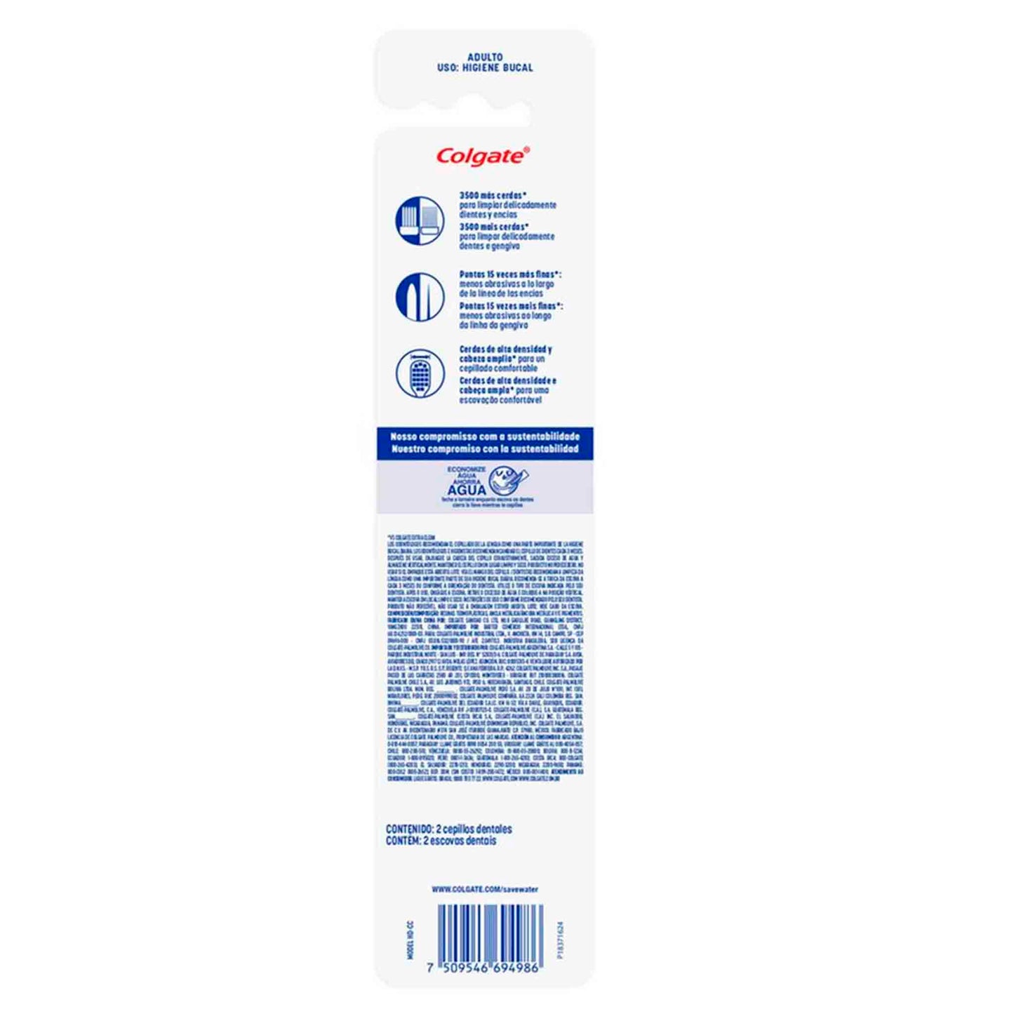 Cepillo Dental Colgate Pro Cuidado Pack 2 Unidades Rosa y Negro COLGATE- Dermocosmetica_belleza_online