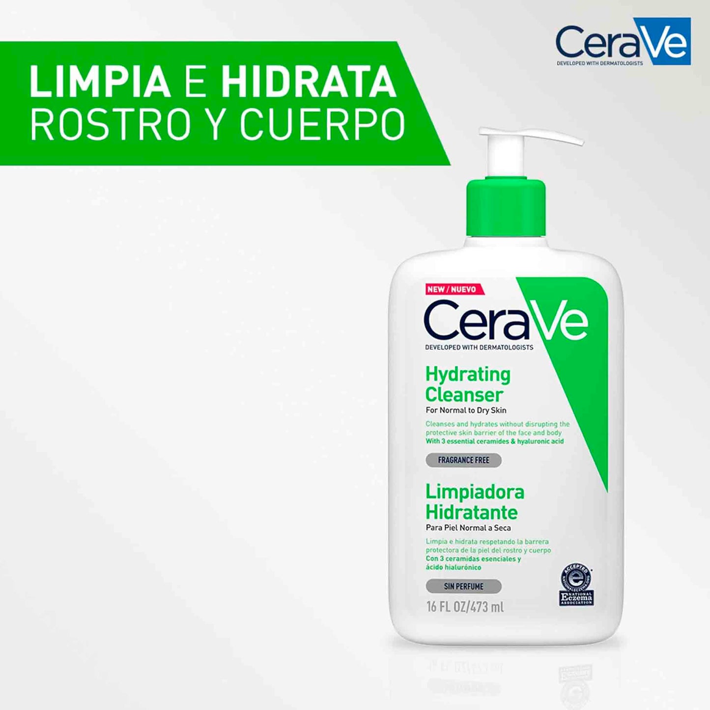 CeraVe Loción Limpiadora Hidratante 473 ml – Limpieza Suave
