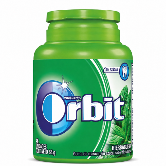 Chicle Orbit Hierbabuena 64 g – Frescura Sin Azúcar