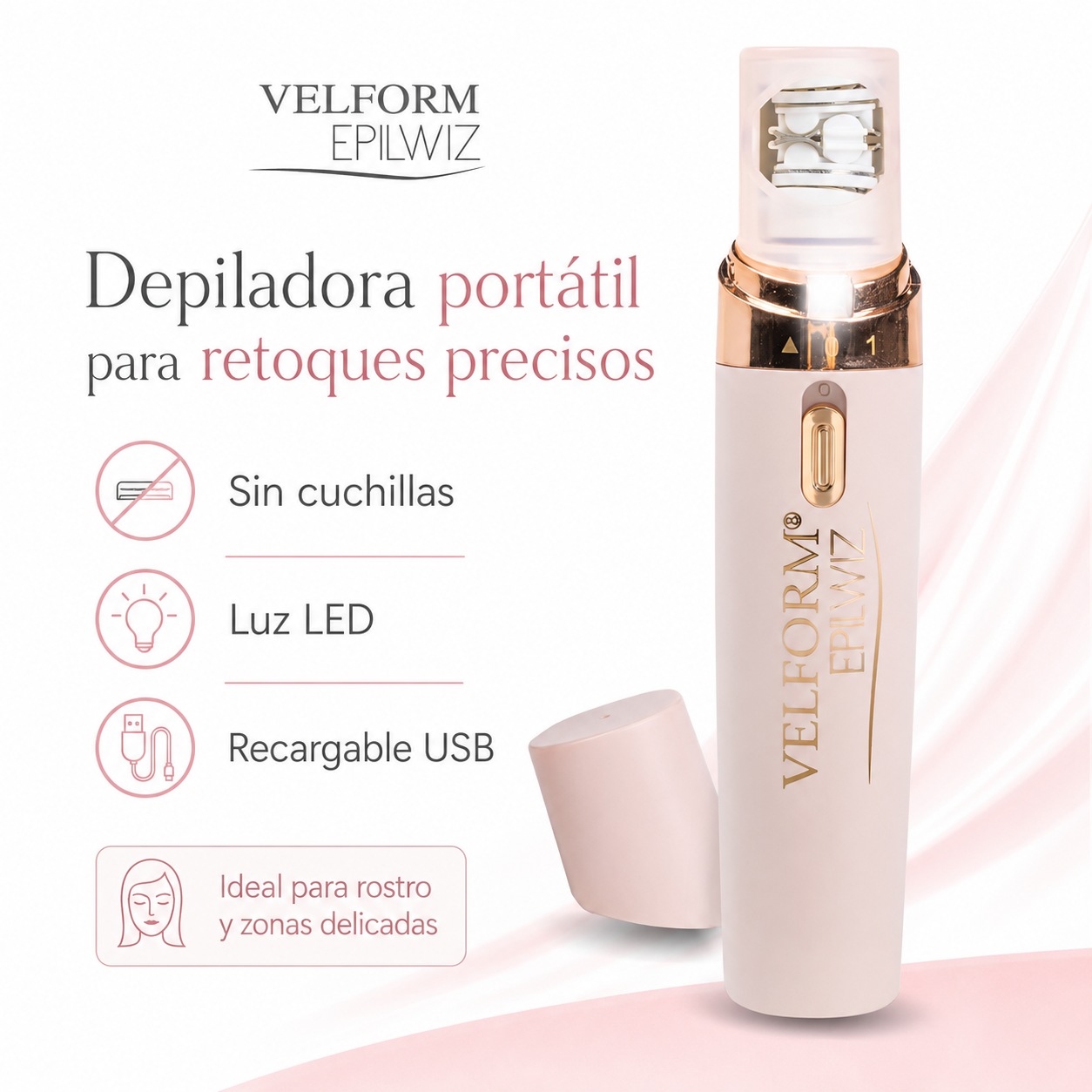 Depiladora Velform Epilwiz USB Rosa