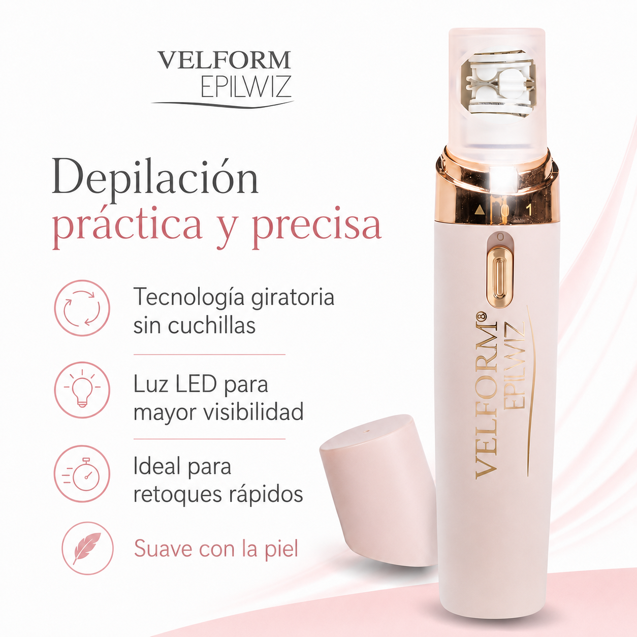 Depiladora Velform Epilwiz USB Rosa