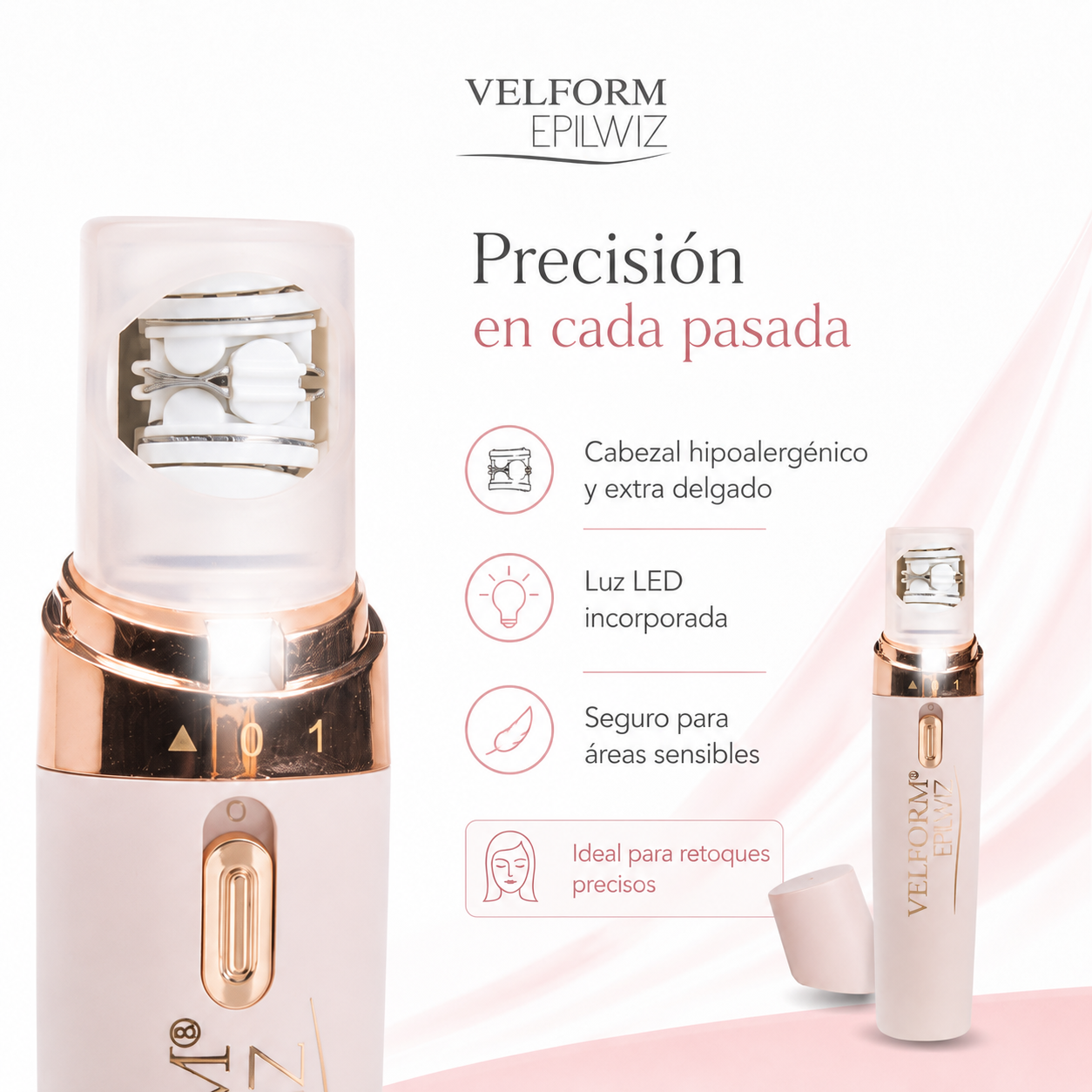 Depiladora Velform Epilwiz USB Rosa