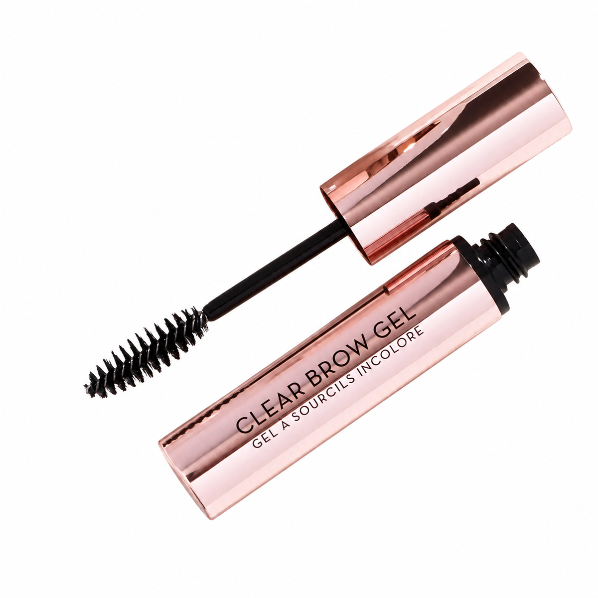 Gel de cejas Anastasia Beverly Hills Clear Brow Gel transparente sobre fondo blanco