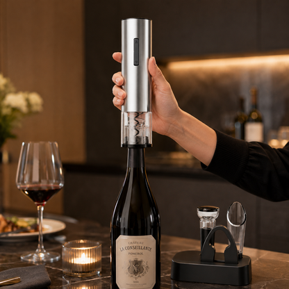Set Descorchador Eléctrico Volker Inox para Vino