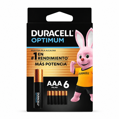 Pilas Duracell Optimum AAA 6 unidades alcalinas