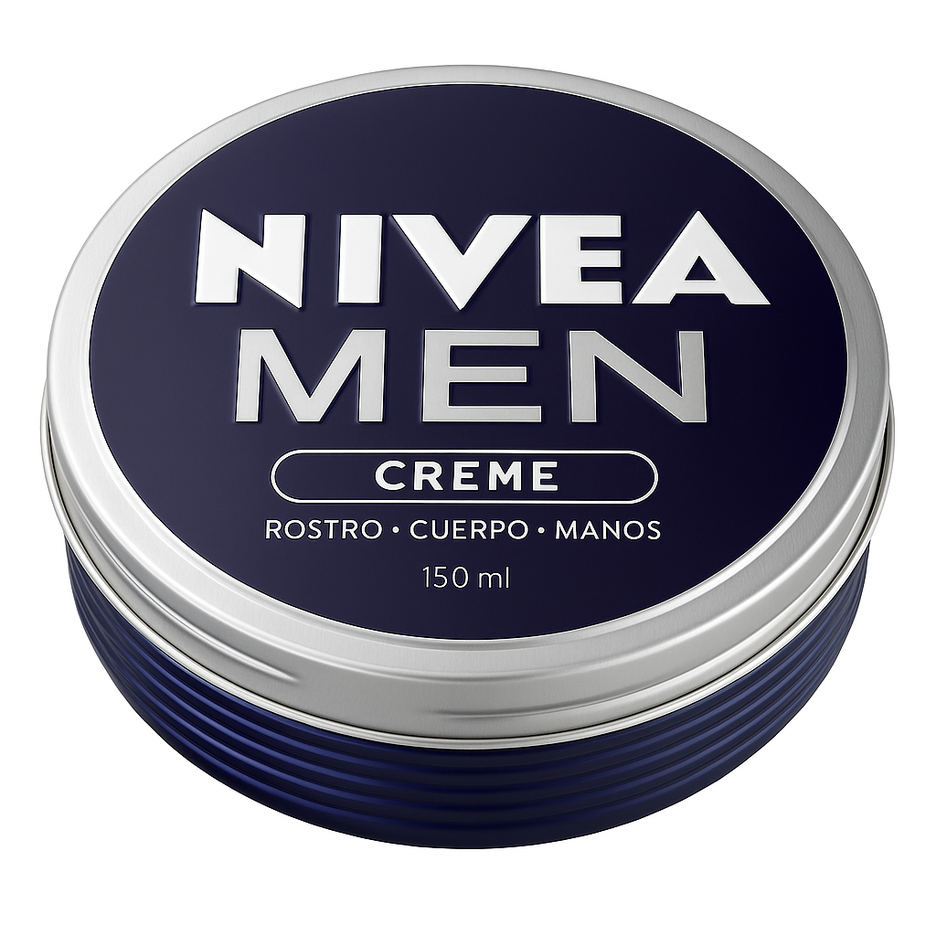 Crema Nivea Men Multipropósito con Vitamina E 150 ml – Hidratación para Cara, Cuerpo y Manos | Fragancia Neutra