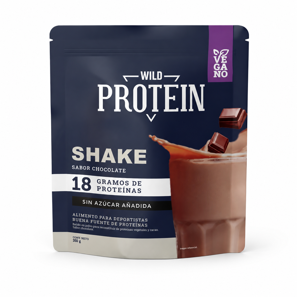 Shake Wild Protein Chocolate Vegano 350 g – envase del producto