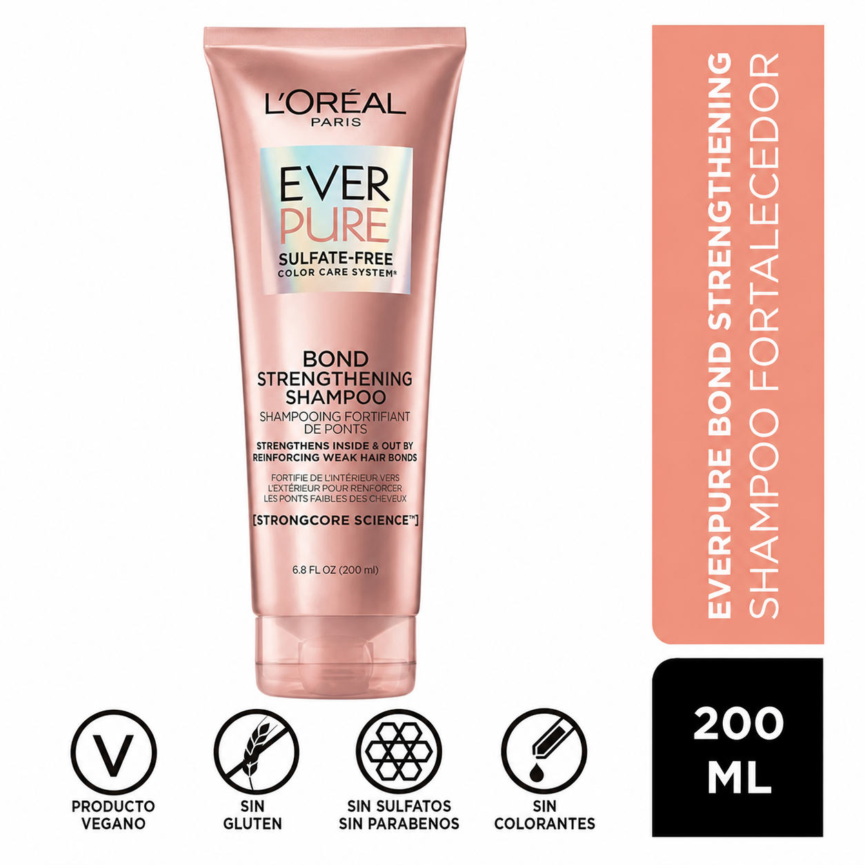 Shampoo Ever Pure Bond Strengthening 200ml para Cuidado Capilar