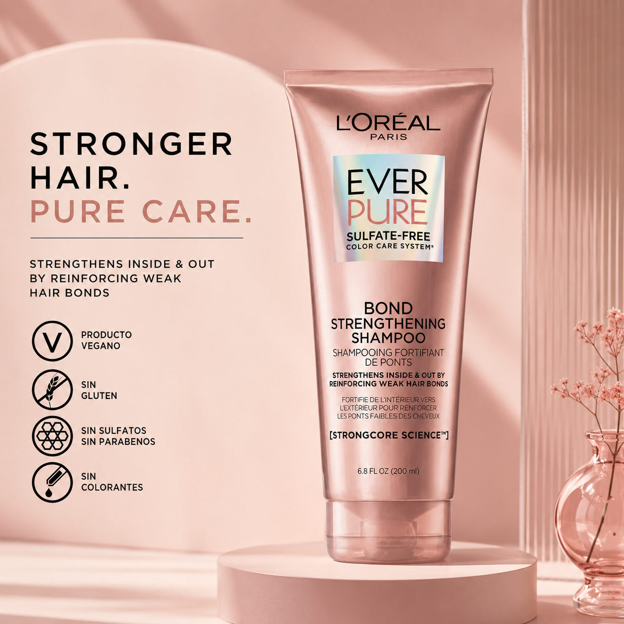 Shampoo Ever Pure Bond Strengthening 200ml para Cuidado Capilar
