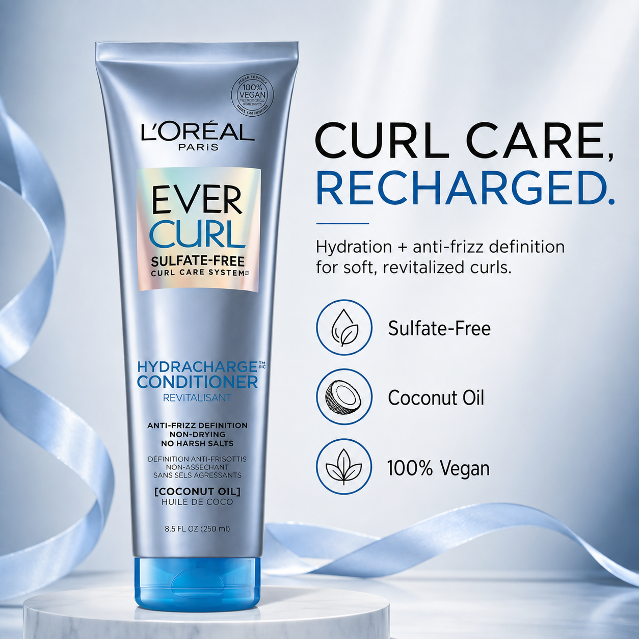 Acondicionador L'Oréal Ever Curl Hydracharge 250ml Antifrizz