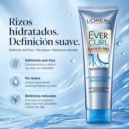 Shampoo L'Oréal Ever Pure Curl 250ml para Rizos Antifrizz