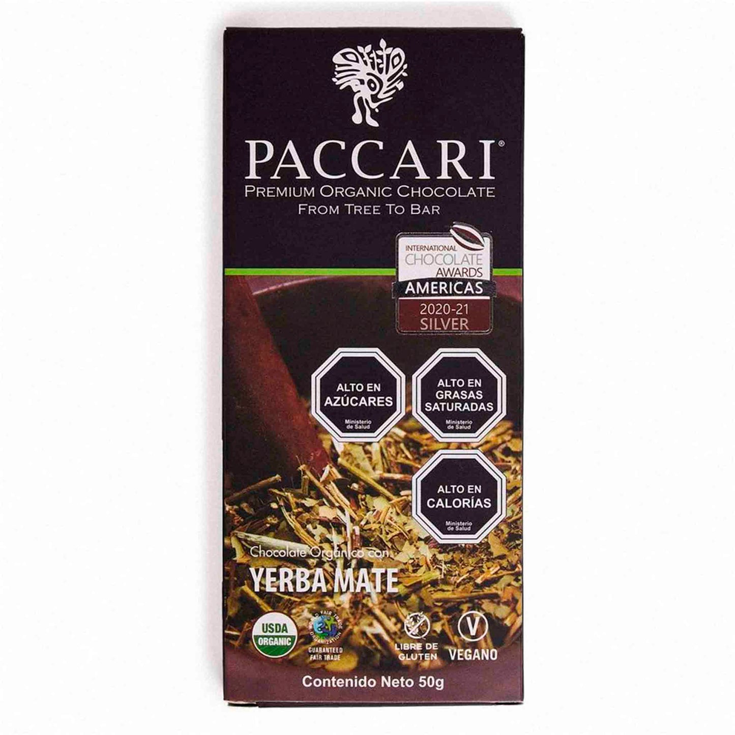 Chocolate Pacari 60 % Cacao con Yerba Mate 50 gr PACARI- Dermocosmetica_belleza_online