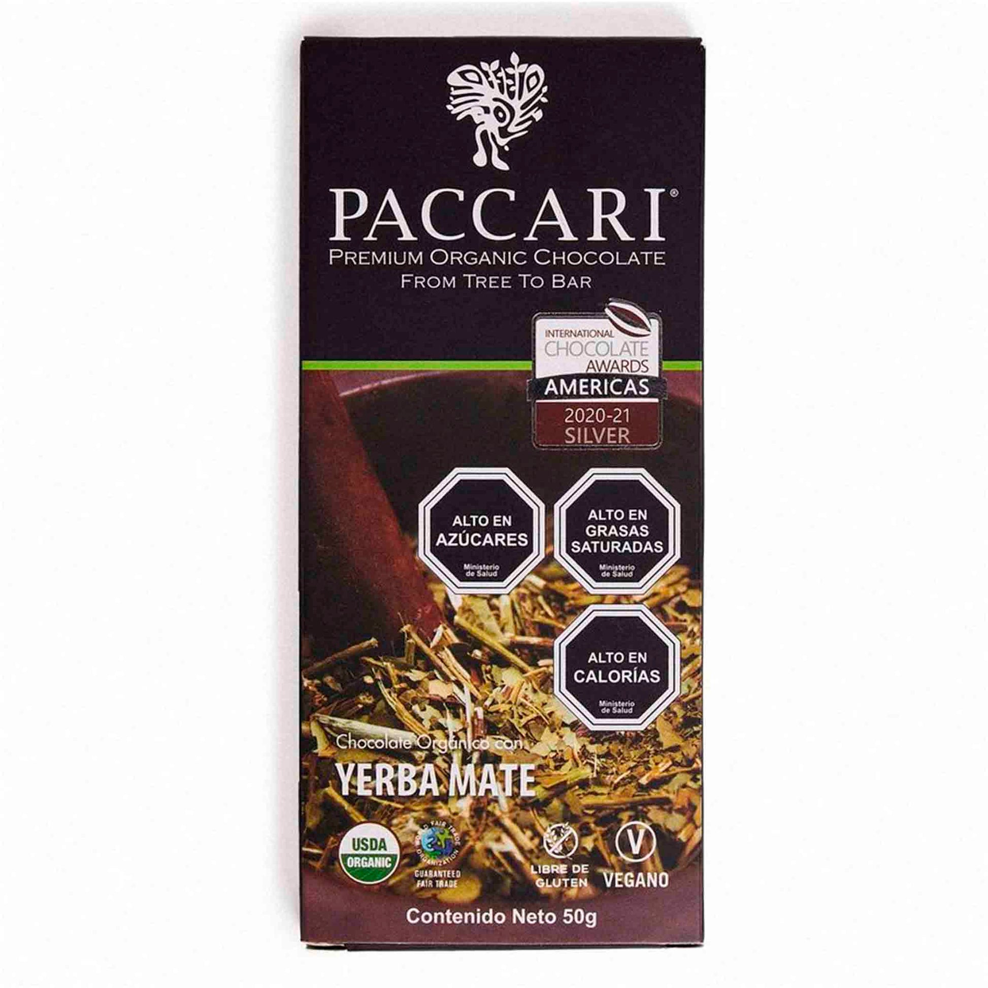 Chocolate Pacari 60 % Cacao con Yerba Mate 50 gr PACARI- Dermocosmetica_belleza_online