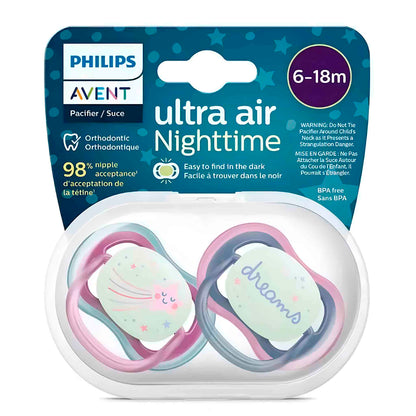 Chupete Philips Avent Ultra Air SCF376/14 Pack x2 (6–18 meses)