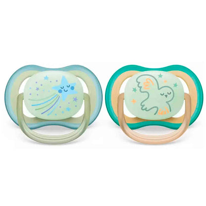 Chupete Ultra Air Night 0-6 Meses Avent SCF376/18 – Brilla en la Oscuridad