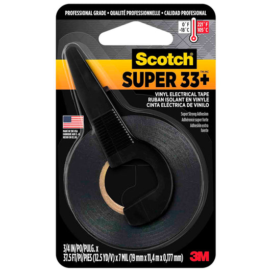 Scotch 3M Cinta Eléctrica De Vinilo Super 33+ Profesional Con Dispensador
