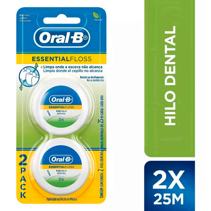 Duo Pack Oral-b Essential Floss Hilo Dental 25m