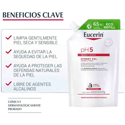 Eucerin pH5 Refill Syndet Gel 400 ml