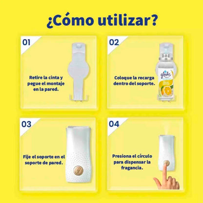 Pack Glade Toque con 3 repuestos aromatizantes TrueScent en aromas lavanda, flores tropicales y limón.