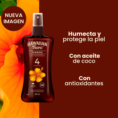 Hawaiian Tropic Aceite Bronceador Fps 4 240ml