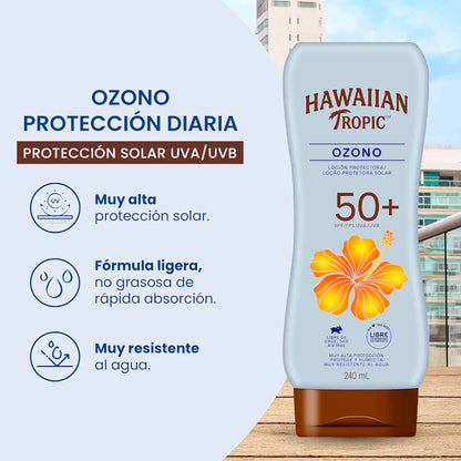 Hawaiian Tropic Ozono Protector Solar 50+ FPS Loción 240 ml