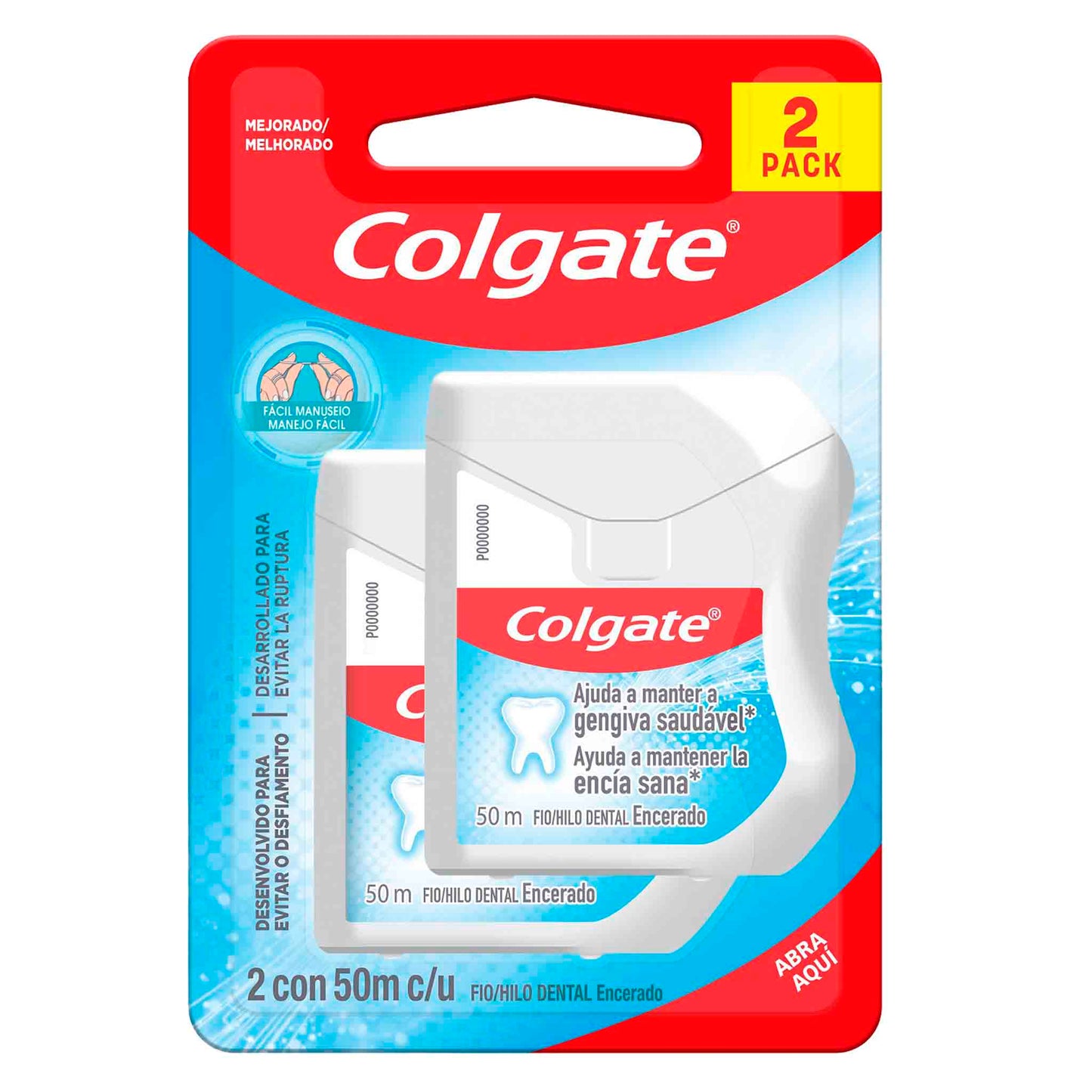 Hilo Dental Colgate Encerado 50m c/u – Pack 2 Unidades