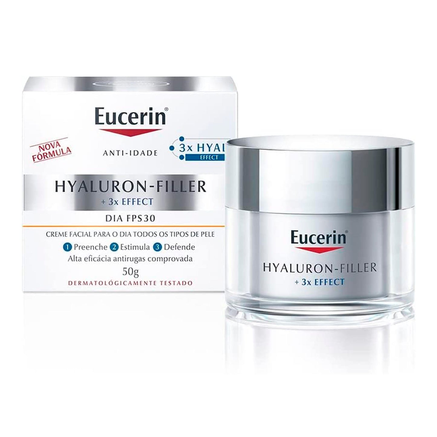 Crema Facial Día Eucerin Hyaluron-Filler + 3X Effect FPS 30 – 50 ml EUCERIN- Dermocosmetica_belleza_online