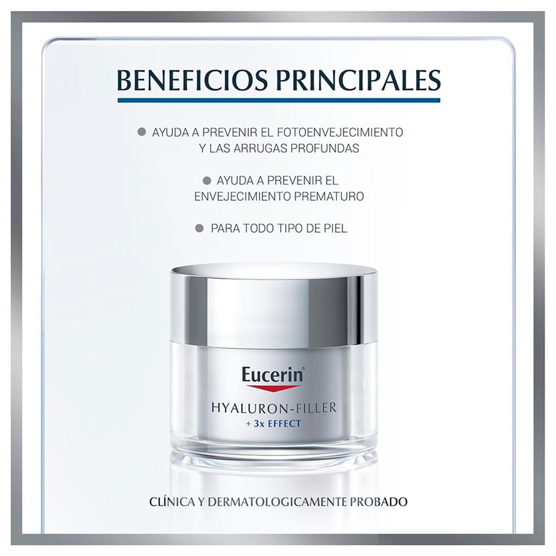 Crema Facial Día Eucerin Hyaluron-Filler + 3X Effect FPS 30 – 50 ml EUCERIN- Dermocosmetica_belleza_online