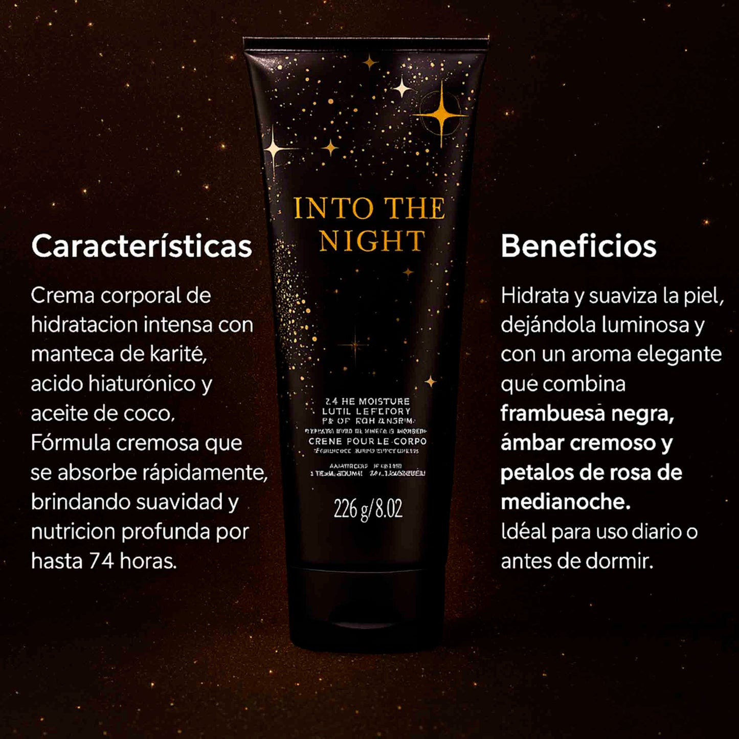 Into the Night Body Cream 226g Hidratación y Aroma Elegante