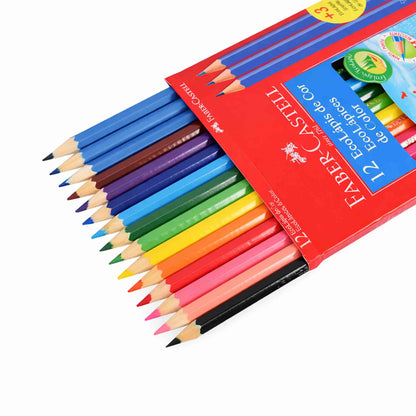 Lapices Color Faber-Castell 12 Colores Largos+3 Grafitos Hexagonales