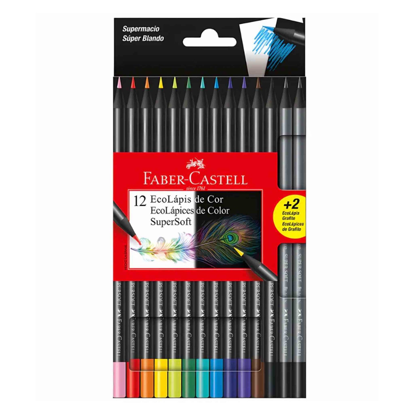 Lápices de Colores Faber-Castell SuperSoft Set 12 Unidades