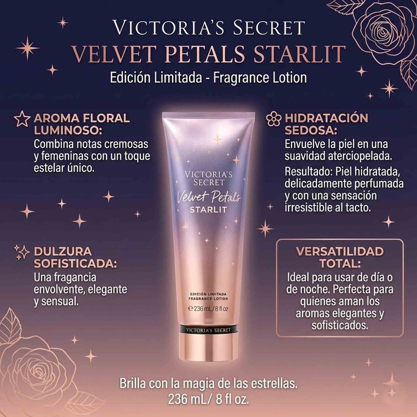Loción Corporal Velvet Petals Starlit Victoria's Secret Fragancia Frutal