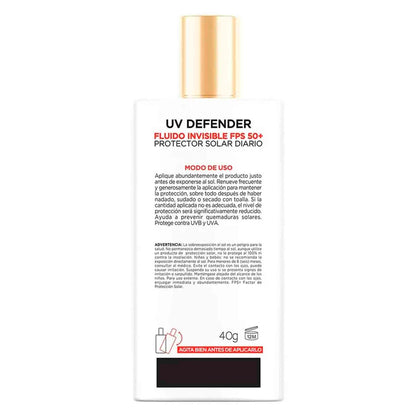 L'Oréal París UV Defender Fluido Invisible FPS50+ | Protector Solar Diario