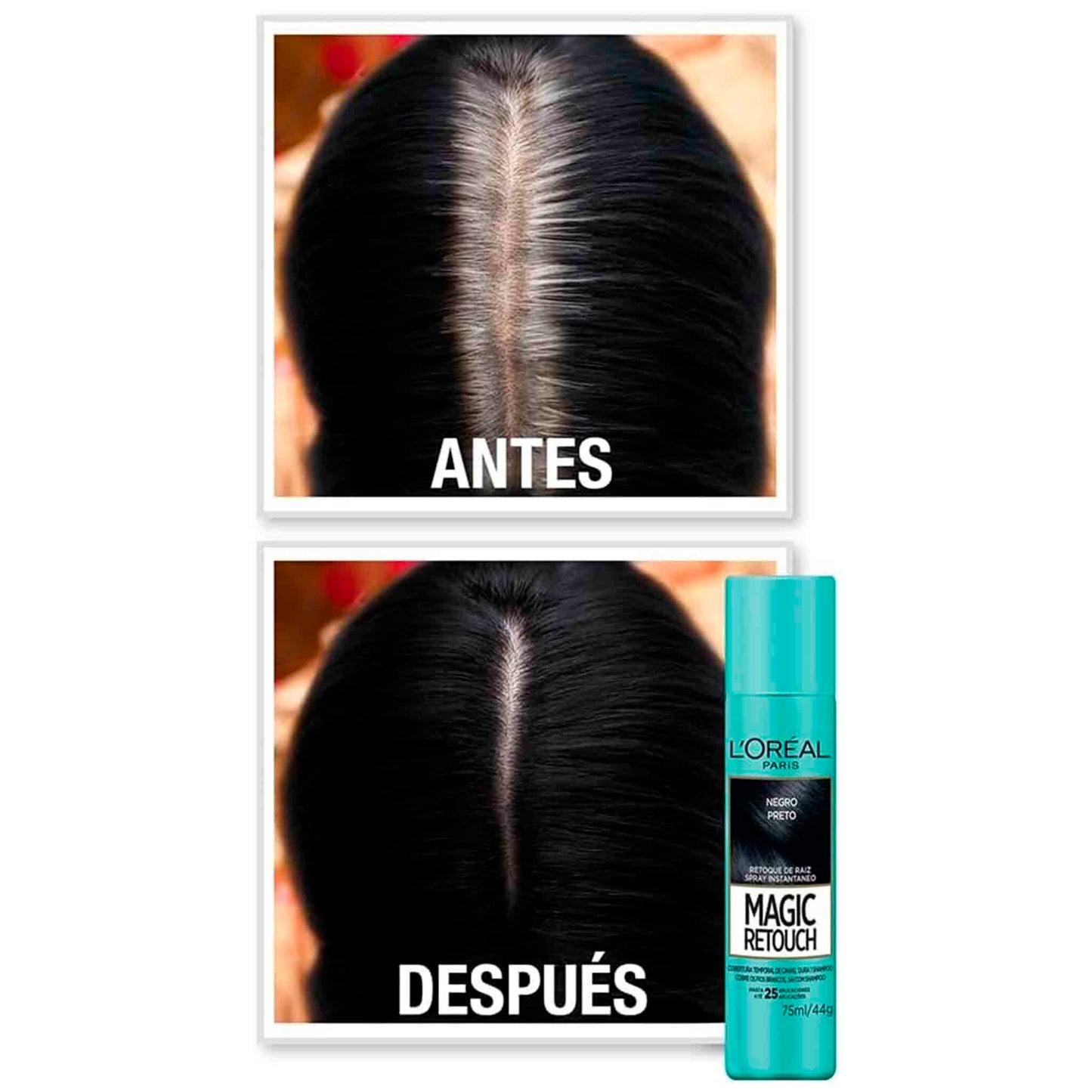 Tintura L'Oréal Paris Magic Retouch Tono Negro para Cabello
